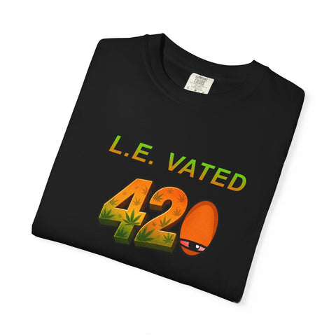 420 Graphic T-Shirt – "L.E. Vated" Cannabis Retro Design