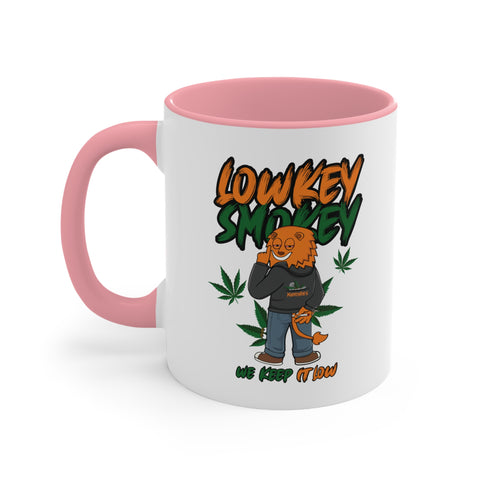 Lowkey Smokey Accent Mug — Funny Cannabis Cartoon Coffee Cup