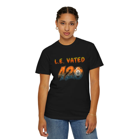 420 Graphic T-Shirt — "L.E. Vated" Cannabis Logo Tee