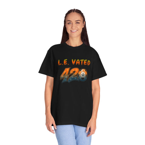 420 Graphic T-Shirt — "L.E. Vated" Cannabis Logo Tee