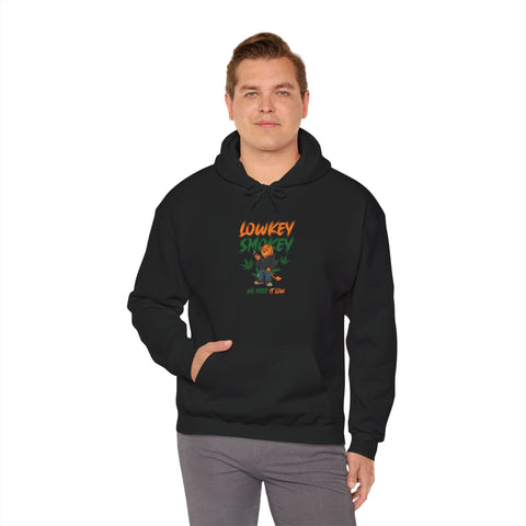 Hoodie - 'Lowkey Stoney' Graphic Hoodie with Cartoon Bear & Leaf Design
