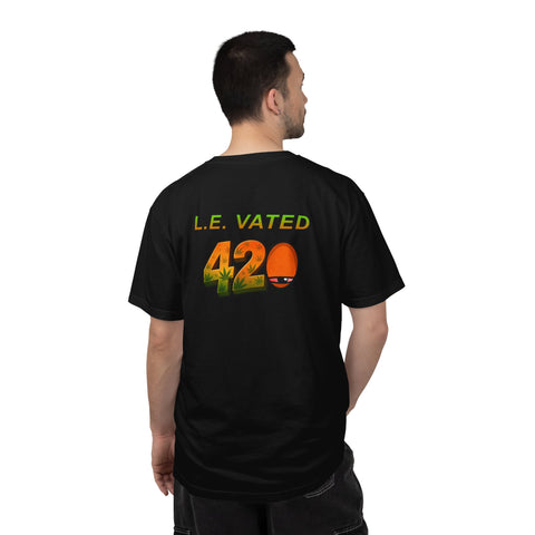 420 Graphic T-Shirt – "L.E. Vated" Cannabis Retro Design
