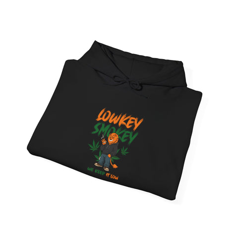 Hoodie - 'Lowkey Stoney' Graphic Hoodie with Cartoon Bear & Leaf Design