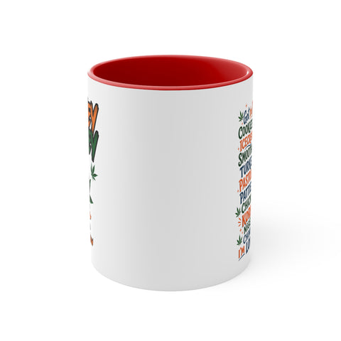 Lowkey Smokey Accent Mug — Funny Cannabis Cartoon Coffee Cup
