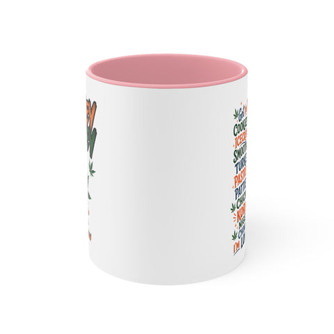 Lowkey Smokey Accent Mug — Funny Cannabis Cartoon Coffee Cup