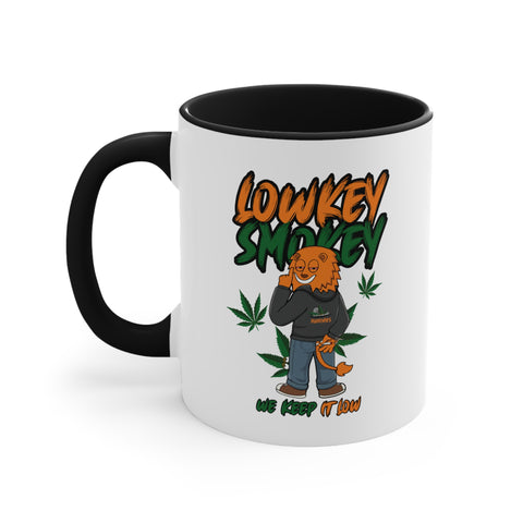 Lowkey Smokey Accent Mug — Funny Cannabis Cartoon Coffee Cup