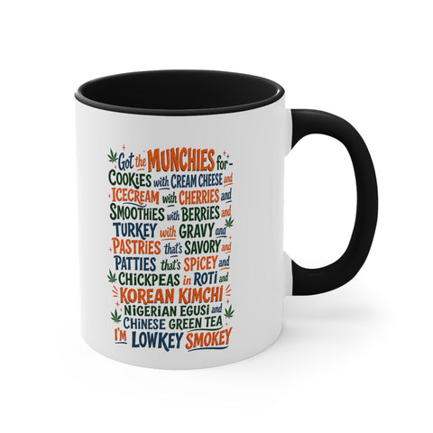 Lowkey Smokey Accent Mug — Funny Cannabis Cartoon Coffee Cup