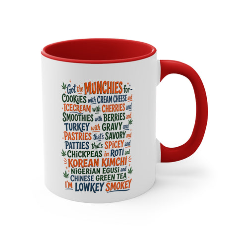Lowkey Smokey Accent Mug — Funny Cannabis Cartoon Coffee Cup